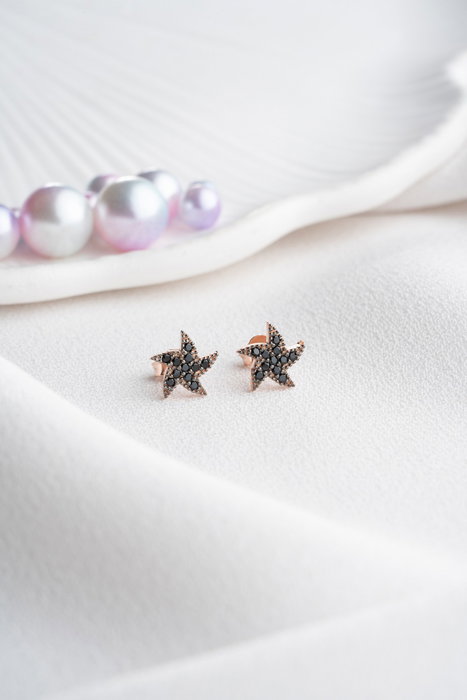 Heliophilia Silver Pendientes de Plata de Ley 925 Negros Stud NRZ99417
